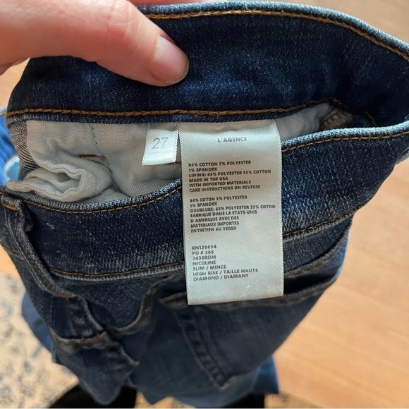 L’AGENCE Nicoline Slim High Rise Diamond Wash Jeans - Size 27 - Picture 8 of 10